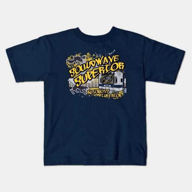 Soundwave Superior Graffiti Kids T-Shirt by mikerozon